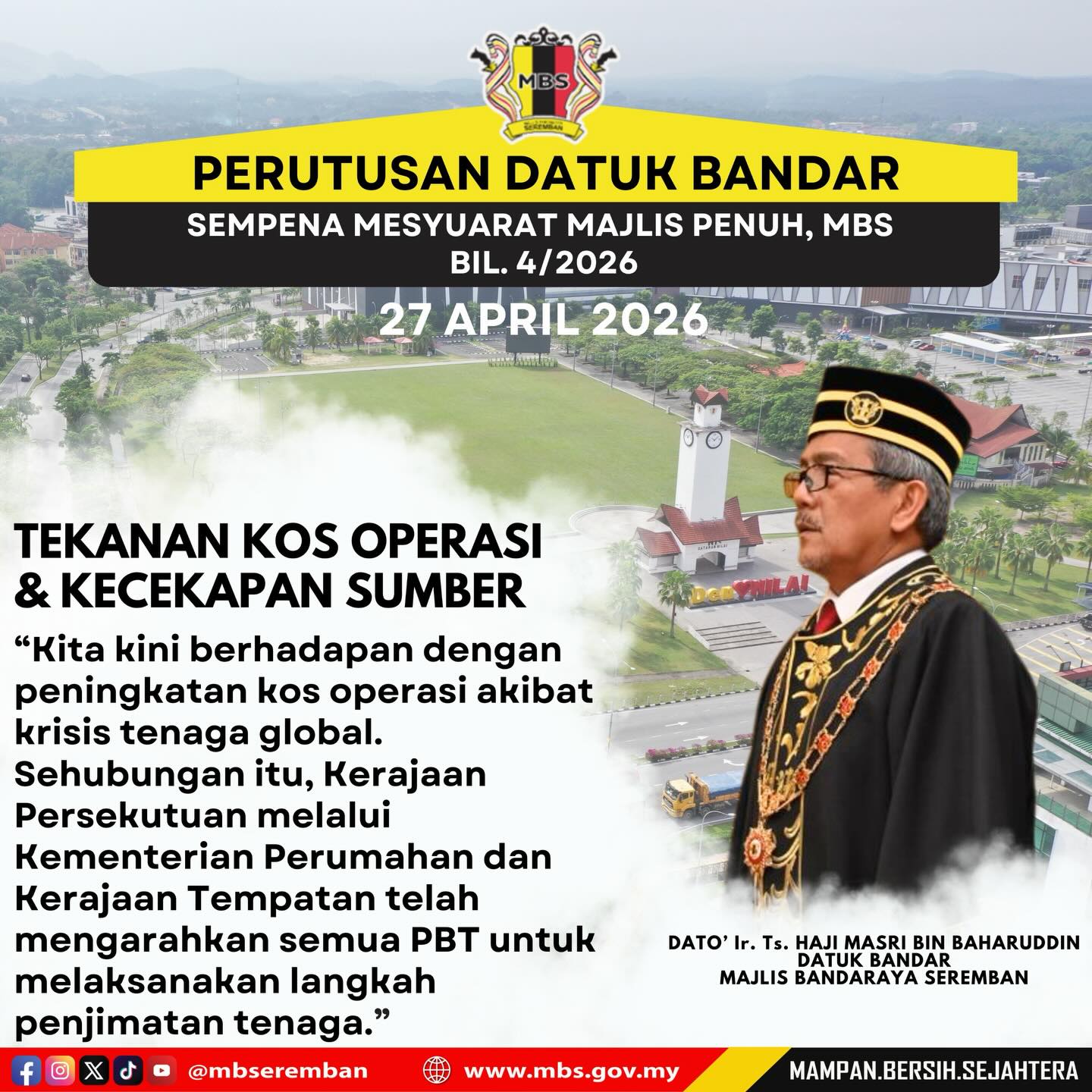 INTIPATI PERUTUSAN YBHG. DATUK BANDAR SEMASA MESYUARAT MAJLIS PENUH BIL.4/2026