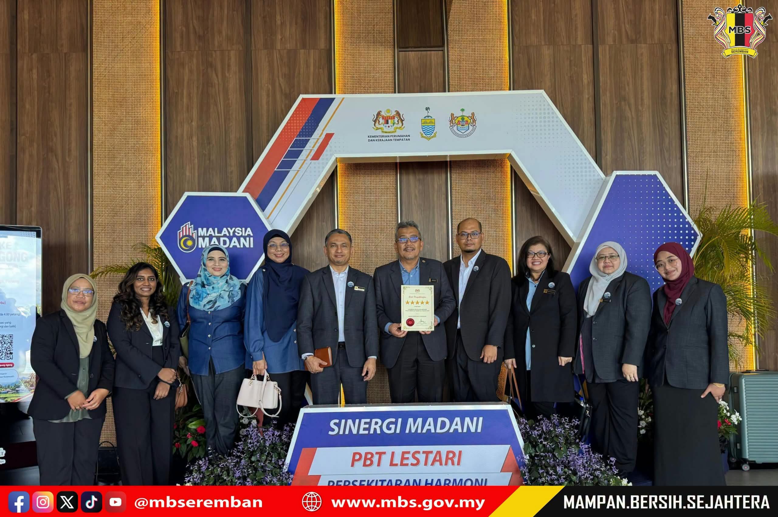 MBS RAIH TEMPAT KELIMA KATEGORI BANDARAYA, KEKAL PENARAFAN 5 BINTANG SPB - PBT