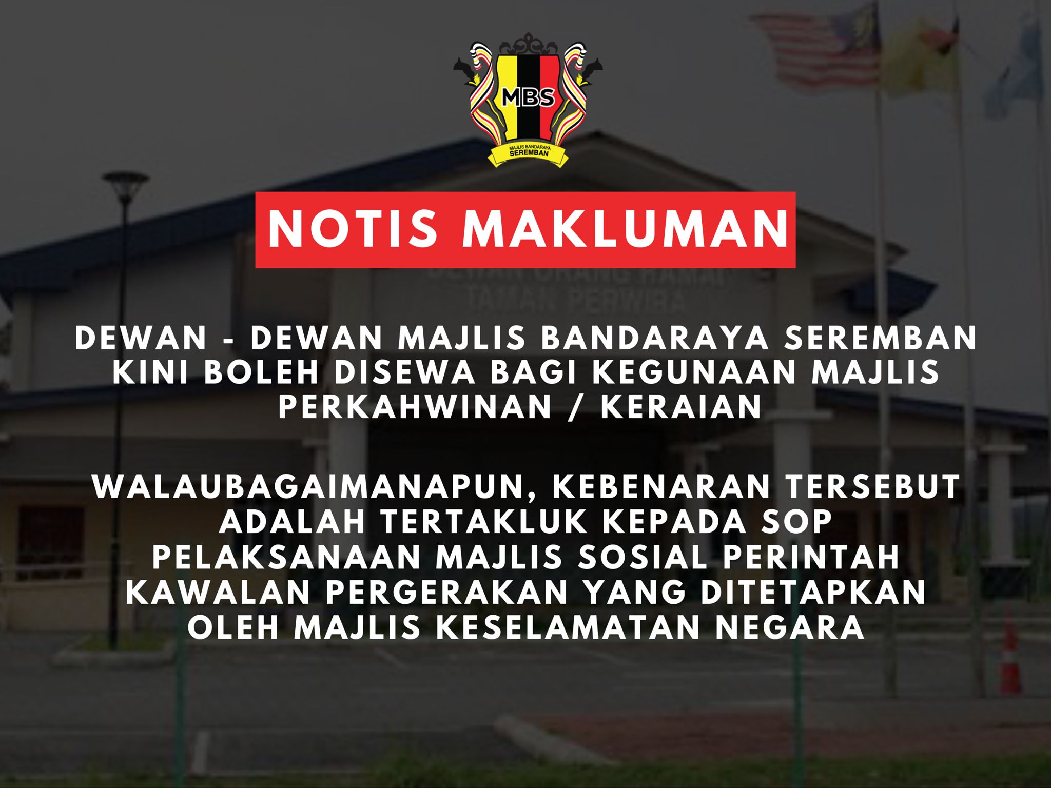 DEWAN-DEWAN MBS KINI BOLEH DISEWA