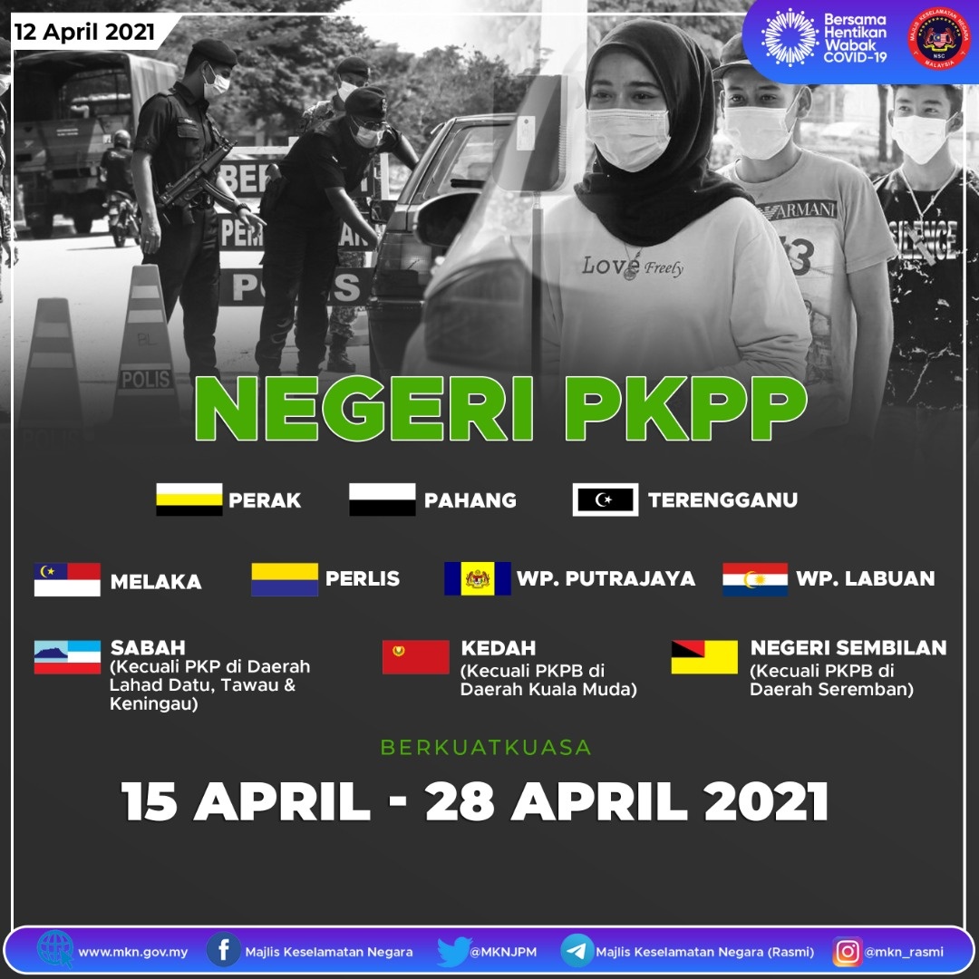 PKPP BERKUATKUASA 15 HINGGA 28 APRIL 2021 BAGI NEGERI-NEGERI BERIKUT
