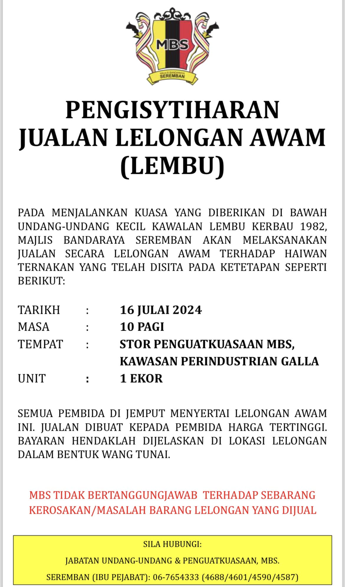 Jualan Lelong Lembu