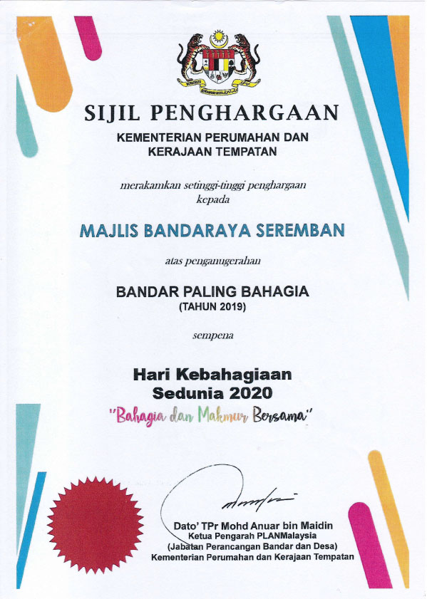 SIJIL BANDAR PALING BAHAGIA