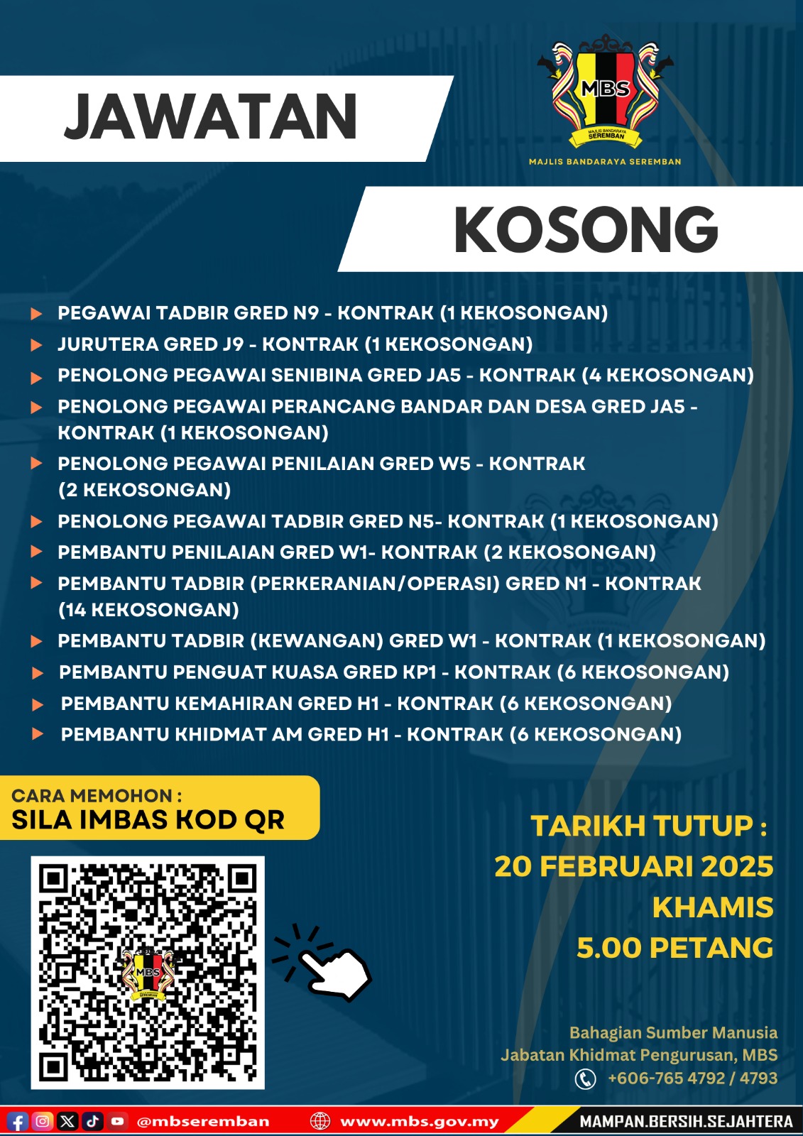 Iklan Jawatan Kosong MBS