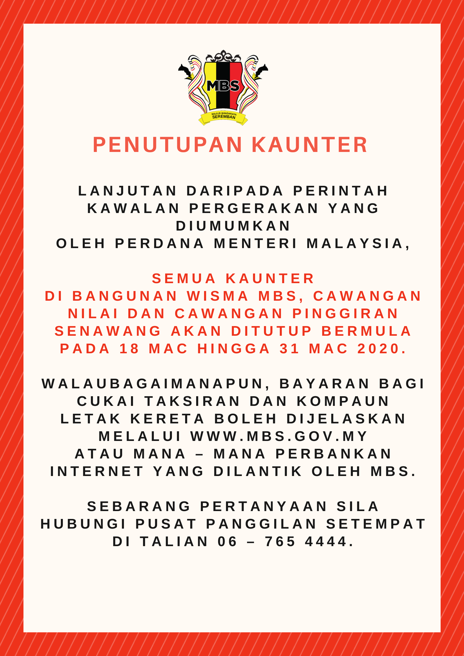 PENUTUPAN KAUNTER