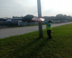 KERJA-KERJA MENURUNKAN POSTER, BUNTING, BANNER HARAM & TAMAT TEMPOH