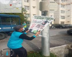 KERJA-KERJA MEMBUKA PAPAN IKLAN/BUNTING/BANNER HARAM