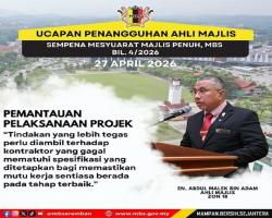 INTIPATI UCAPAN PENANGGUHAN AHLI MAJLIS, MAJLIS BANDARAYA SEREMBAN SEMASA MESYUARAT MAJLIS PENUH BIL.4/2026