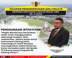 INTIPATI UCAPAN PENANGGUHAN AHLI MAJLIS, MAJLIS BANDARAYA SEREMBAN SEMASA MESYUARAT MAJLIS PENUH BIL.6/2026