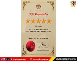 MBS RAIH TEMPAT KELIMA KATEGORI BANDARAYA, KEKAL PENARAFAN 5 BINTANG SPB - PBT